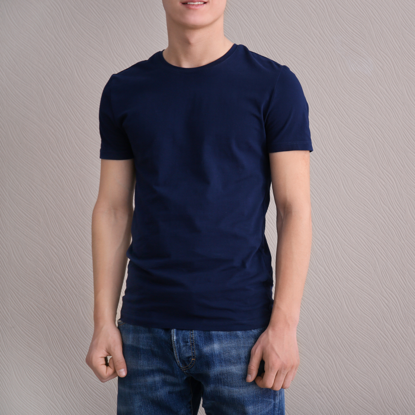 Mens Navy Blue Plain Tshirt