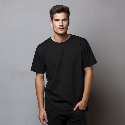 Mens Black Plain Tshirt