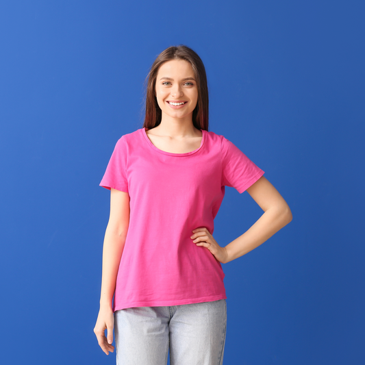 Women’s Pink Plain Tshirt
