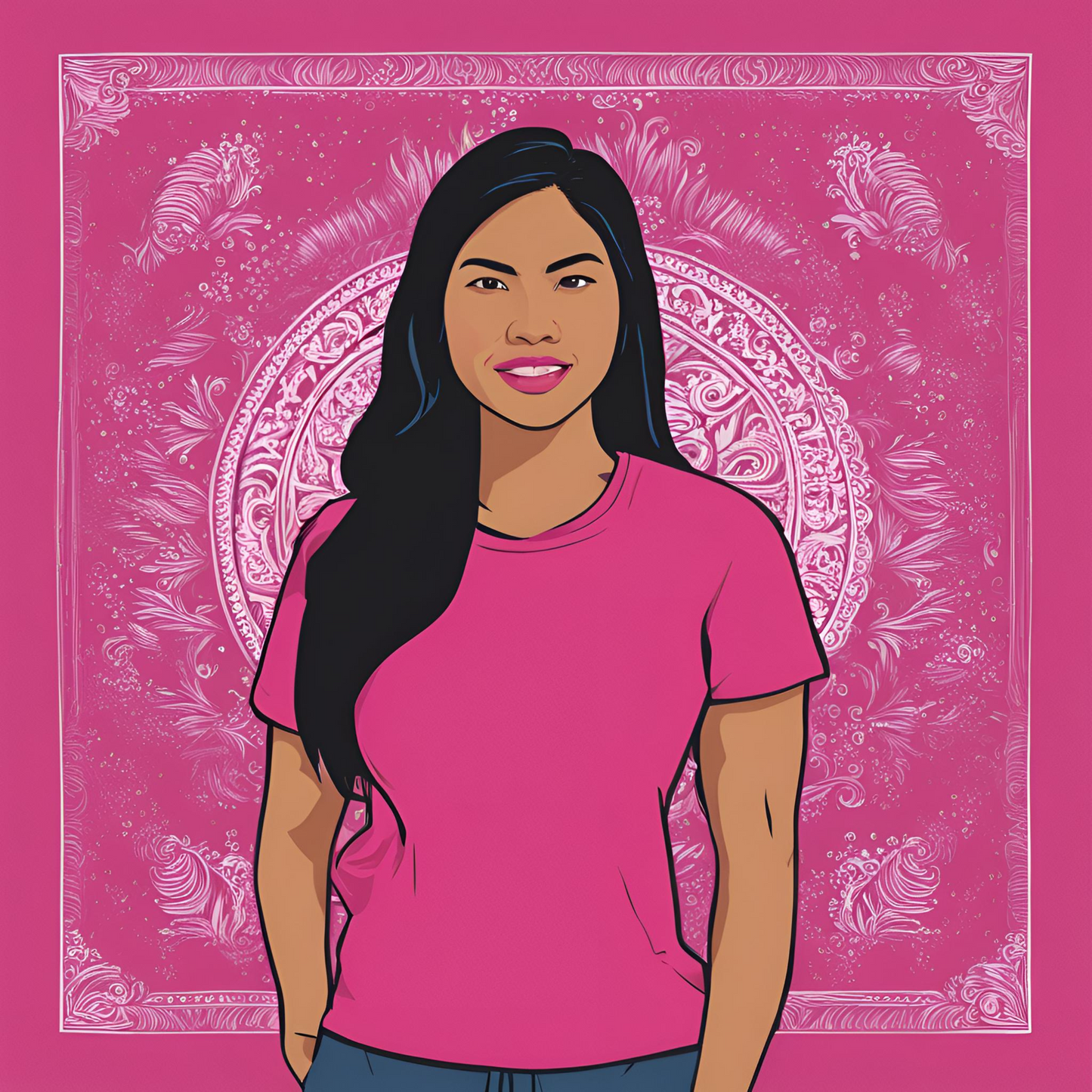 Women’s Pink Plain Tshirt